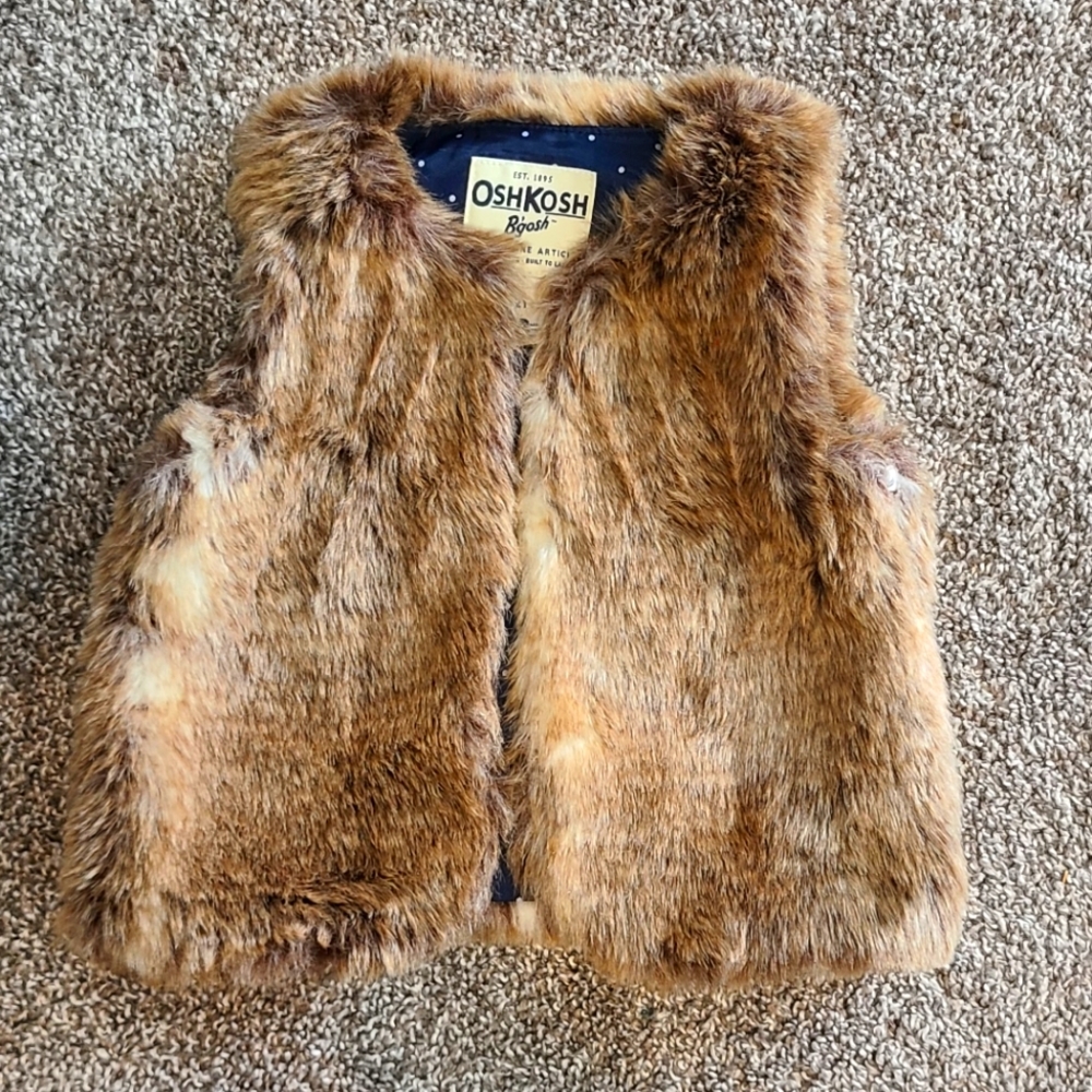 Faux fur toddler vest